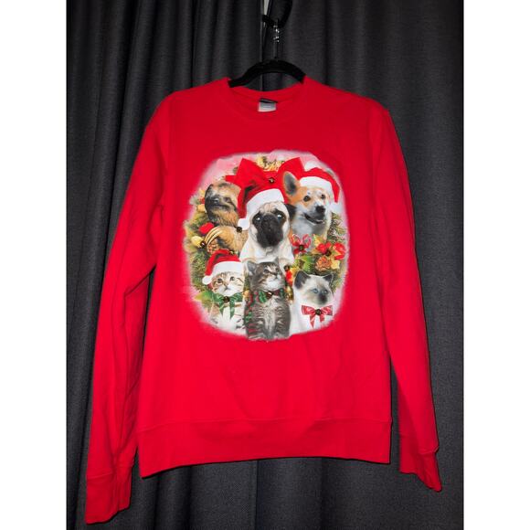 Ugly Christmas Sweater Xmas Sweatshirt Crewneck Size Large - Picture 1 of 3